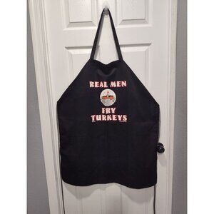 Turkey Apron‎ "REAL MEN FRY TURKEYS" Black Thanksgiving Fall Cooking Grilling